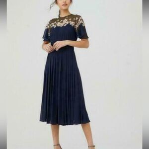 Ted Baker Navy Pleated Culottes jumpsuit Dress
